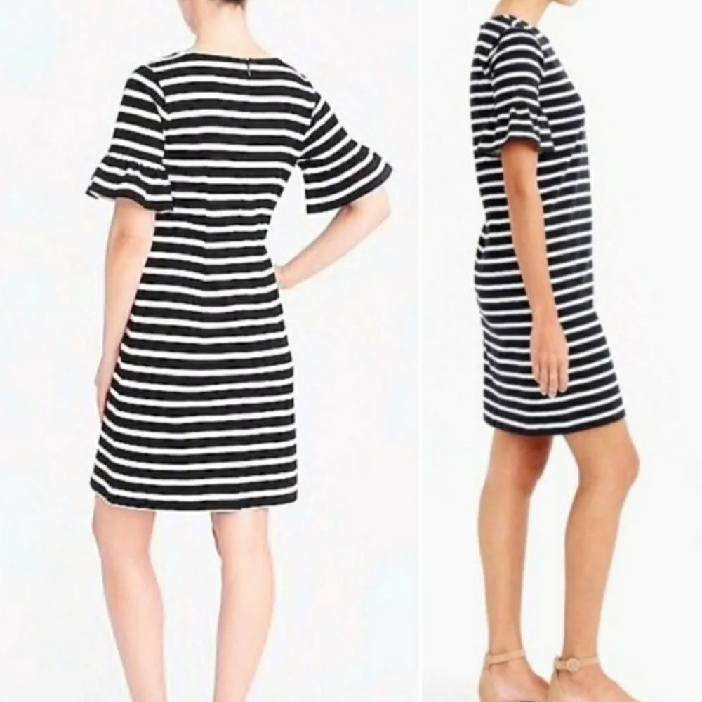 J Crew striped dress with flutter sleeves - Picture 6 of 9